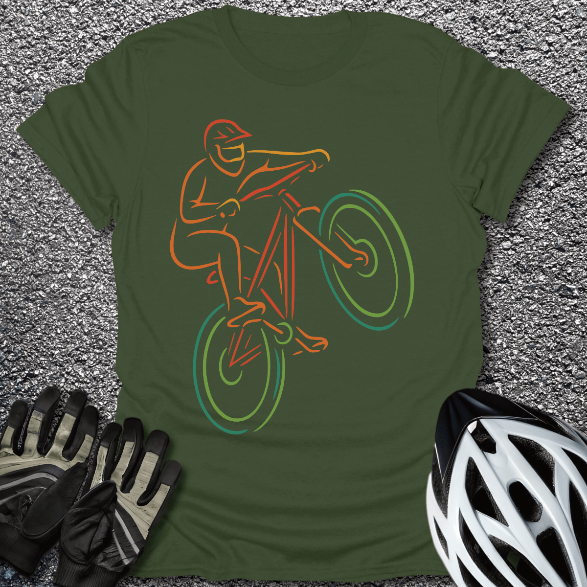 Trail Blazer T-Shirt in Military Green / S from CycleTees