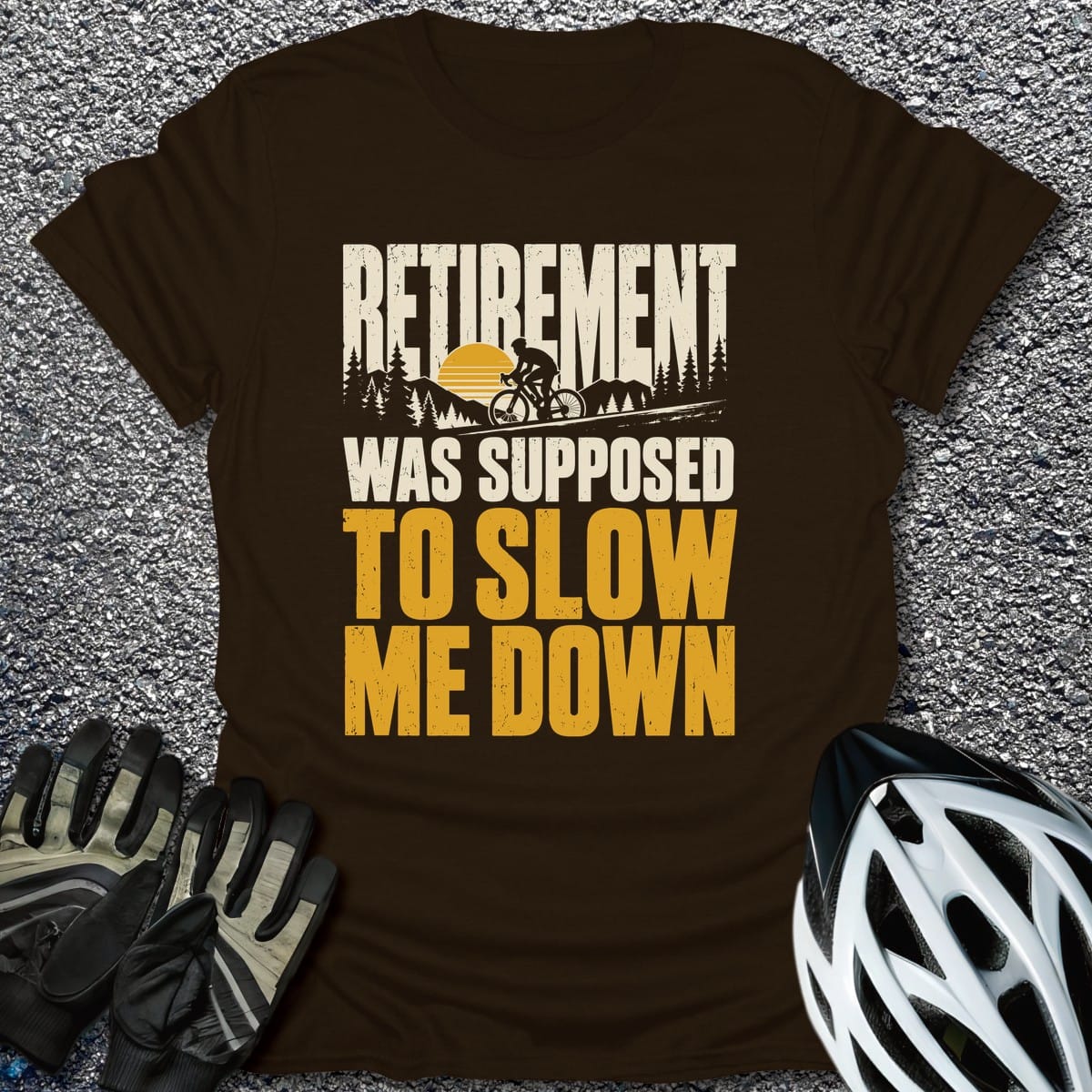Two Wheel Sunset T-Shirt in Dark Chocolate / S from CycleTees