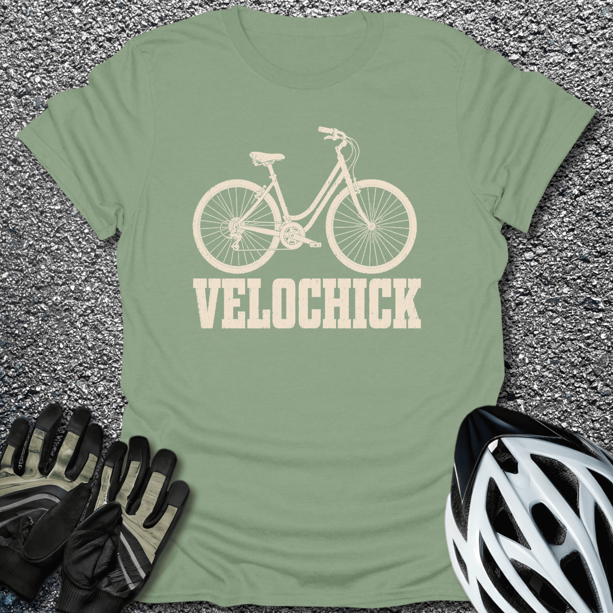 Velochick T-Shirt in Sage / S from CycleTees