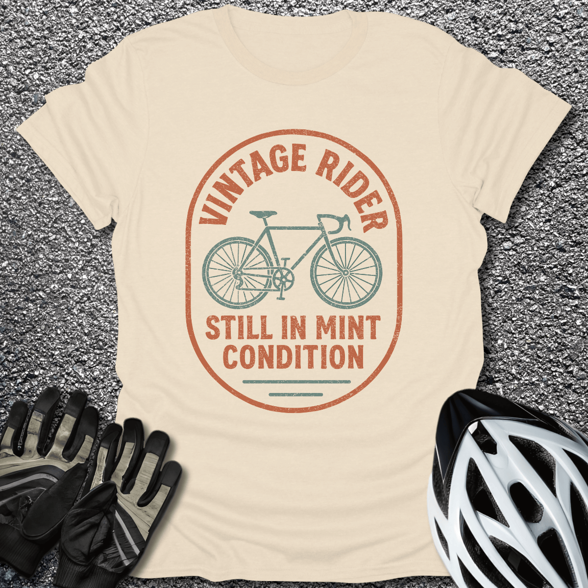 Vintage Rider T-Shirt in Natural / S from CycleTees