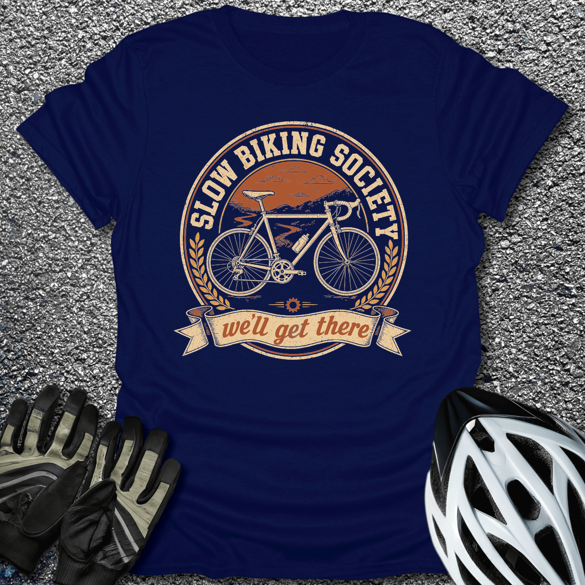We'll Get There T-Shirt in Navy / S from CycleTees
