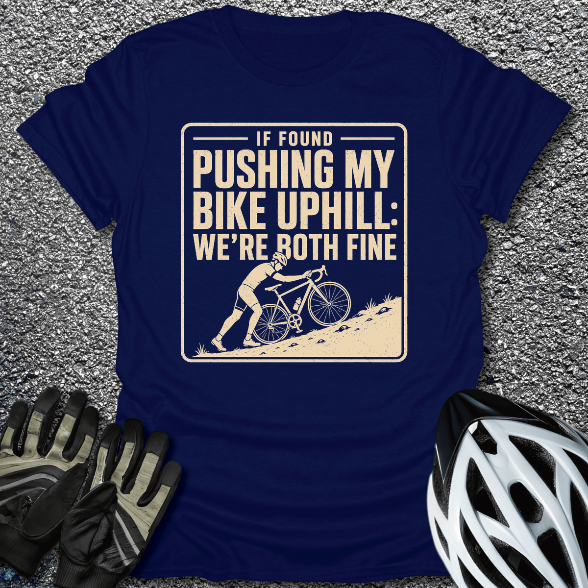 We're Both Fine T-Shirt in Navy / S from CycleTees