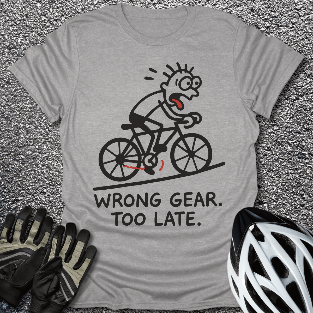 Wrong Gear T-Shirt in Sport Grey / S from CycleTees
