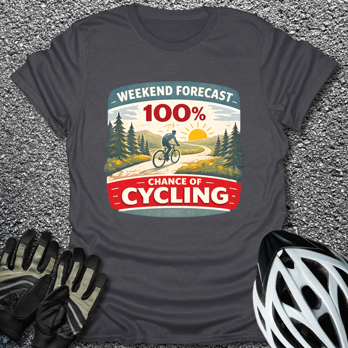 100% Chance T-Shirt in Dark Heather / S from CycleTees