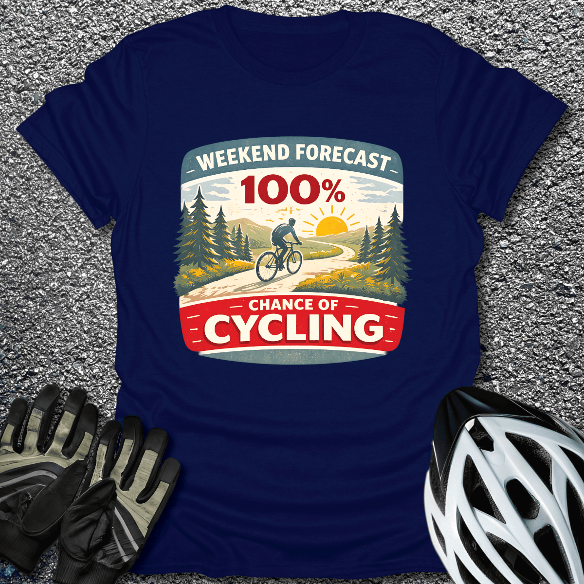 100% Chance T-Shirt in Navy / S from CycleTees