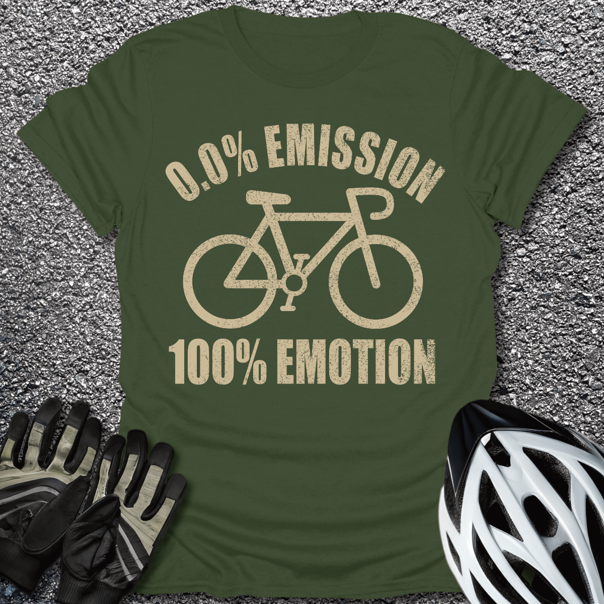 100% Emotion T-Shirt in Military Green / S from CycleTees