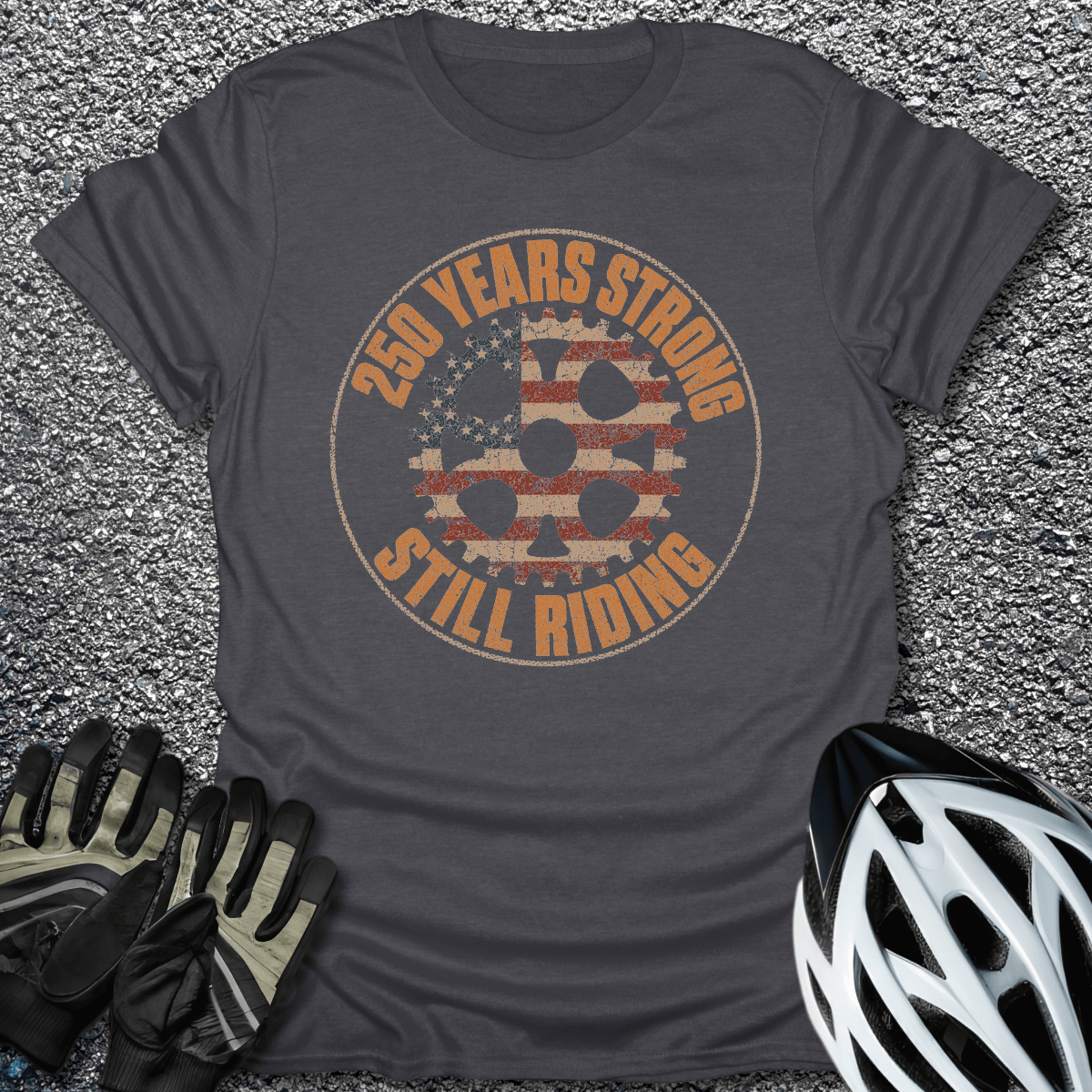 250 Years Strong T-Shirt in Dark Heather / S from CycleTees