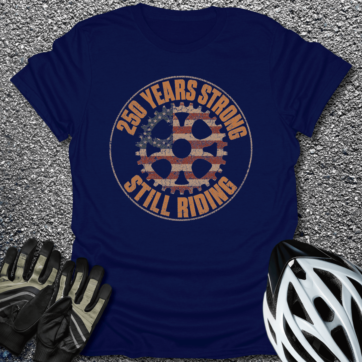 250 Years Strong T-Shirt in Navy / S from CycleTees