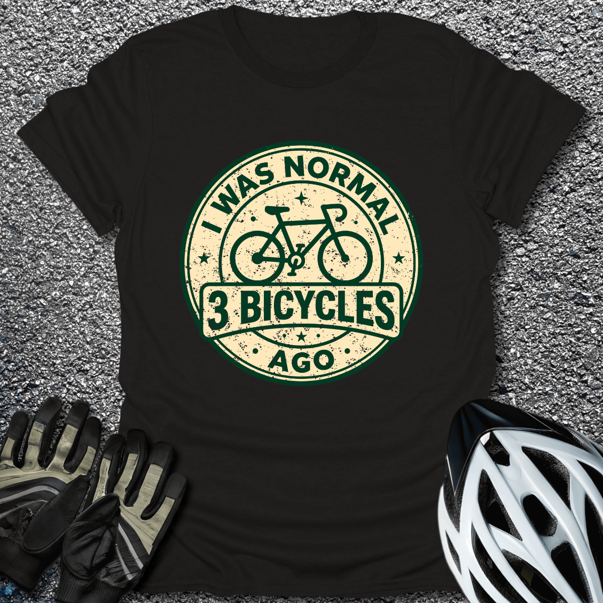 3 Bicycles Ago T-Shirt in Black / S from CycleTees