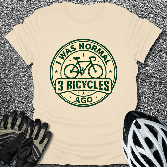 3 Bicycles Ago T-Shirt in Natural / S from CycleTees