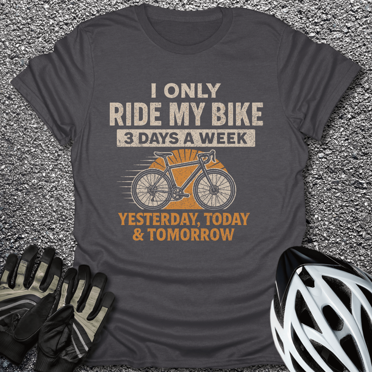 3 Days a Week T-Shirt in Dark Heather / S from CycleTees