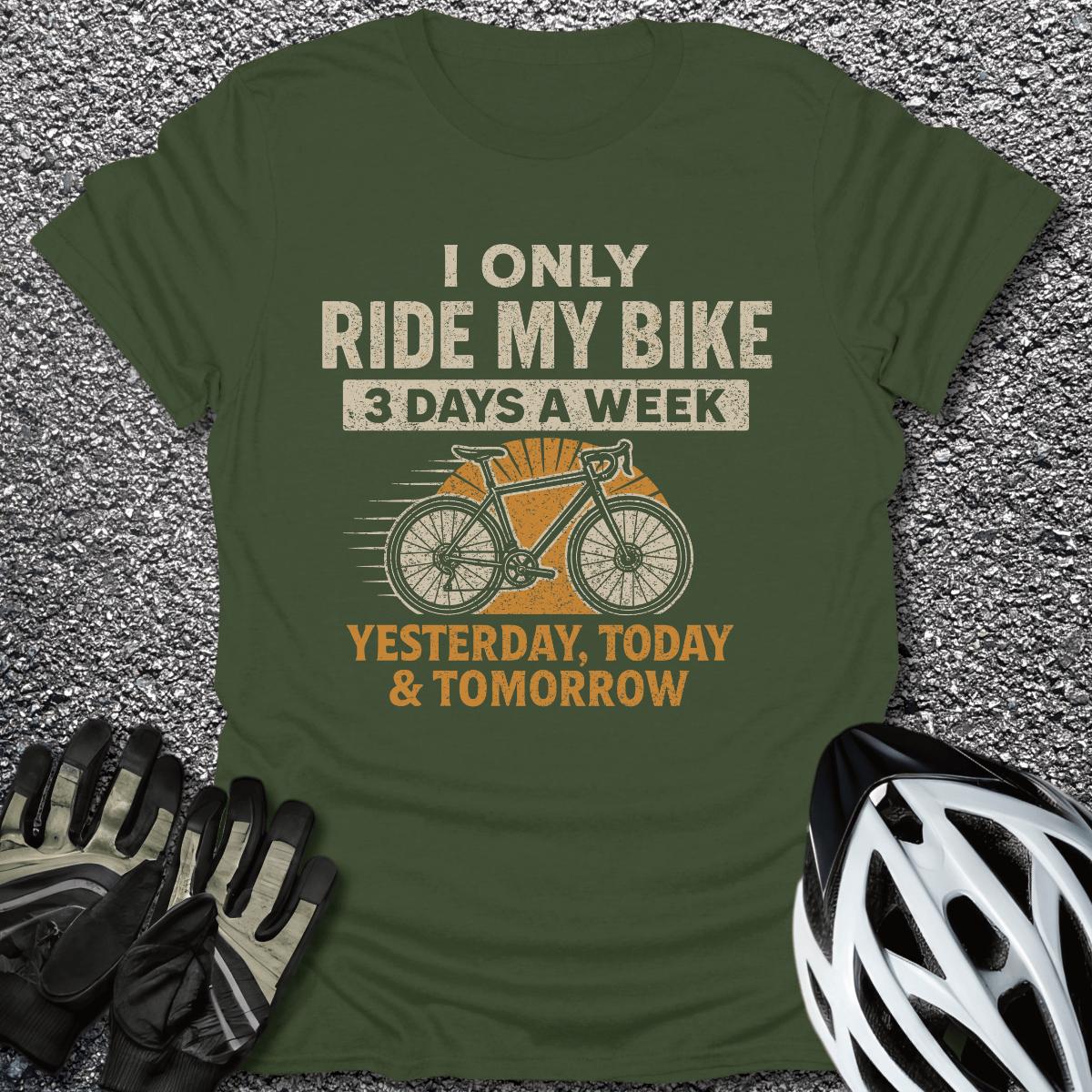 3 Days a Week T-Shirt in Military Green / S from CycleTees