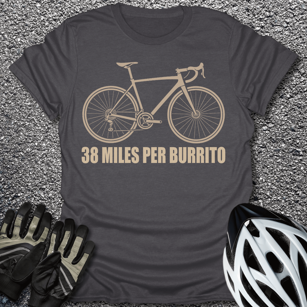 38 Miles T-Shirt in Dark Heather / S from CycleTees