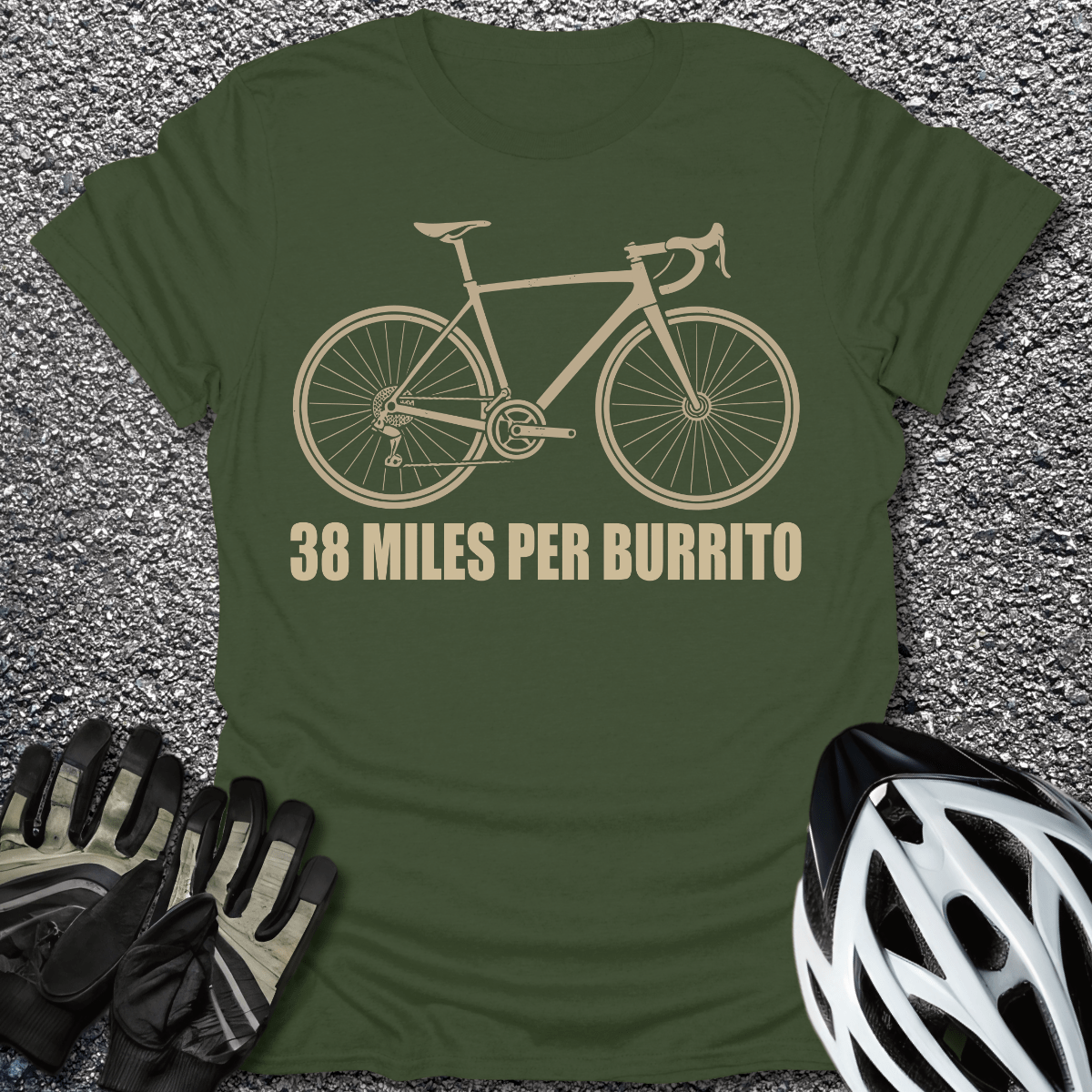 38 Miles T-Shirt in Military Green / S from CycleTees
