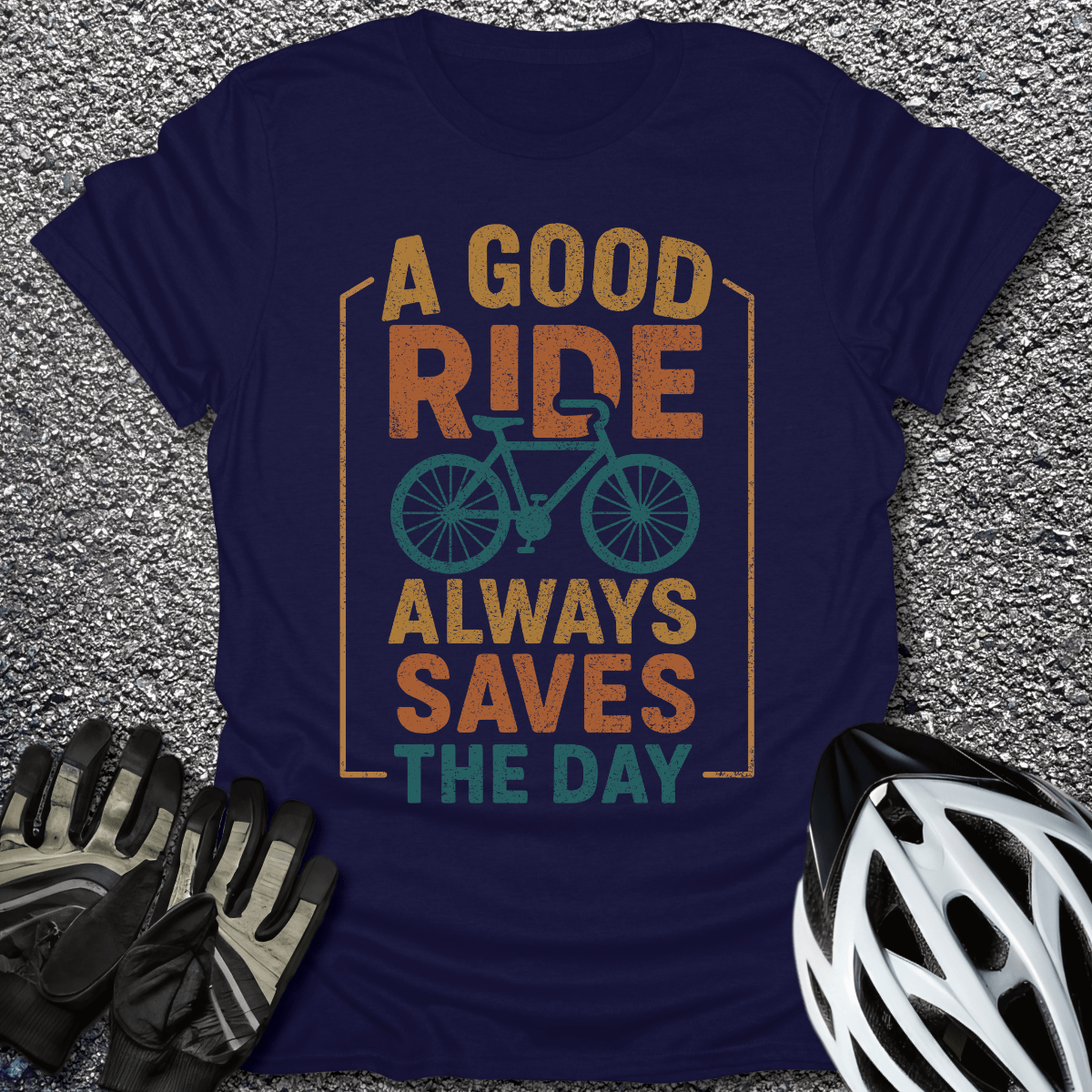 A Good Ride T-Shirt in Navy / S from CycleTees