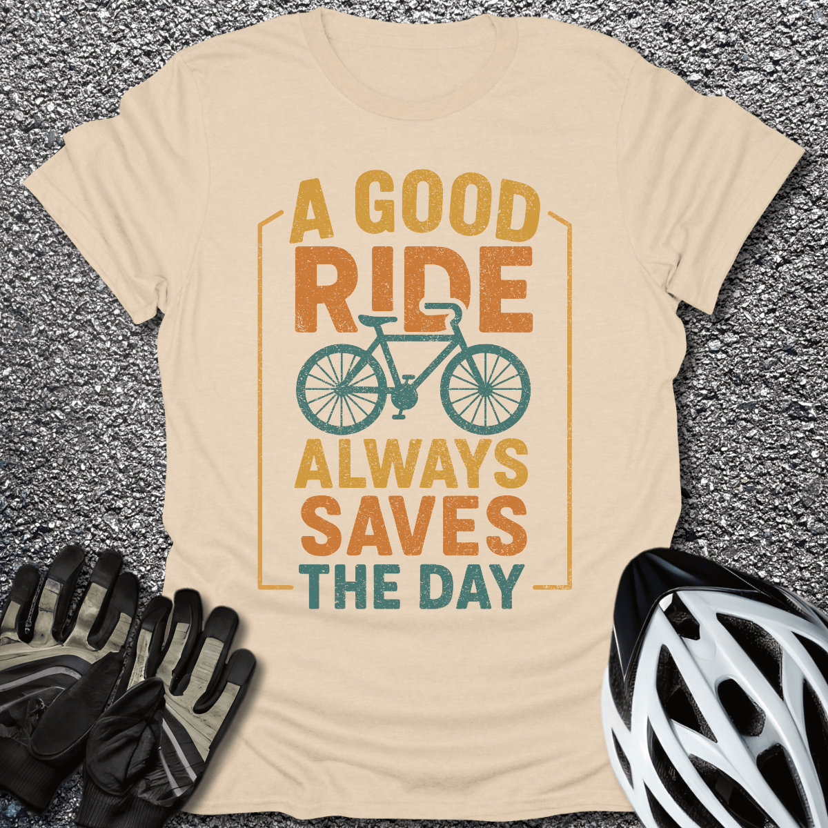 A Good Ride T-Shirt in Sand / S from CycleTees