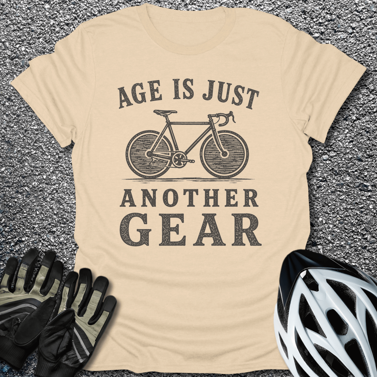 Age is a Gear T-Shirt in Sand / S from CycleTees