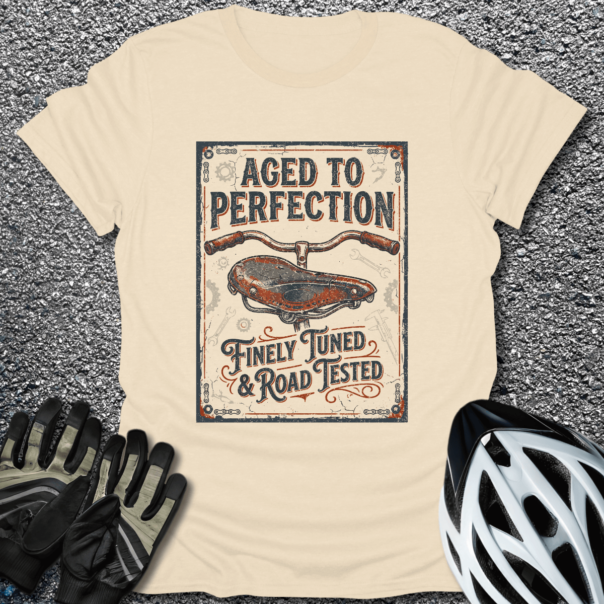Aged to Perfection T-Shirt in Natural / S from CycleTees