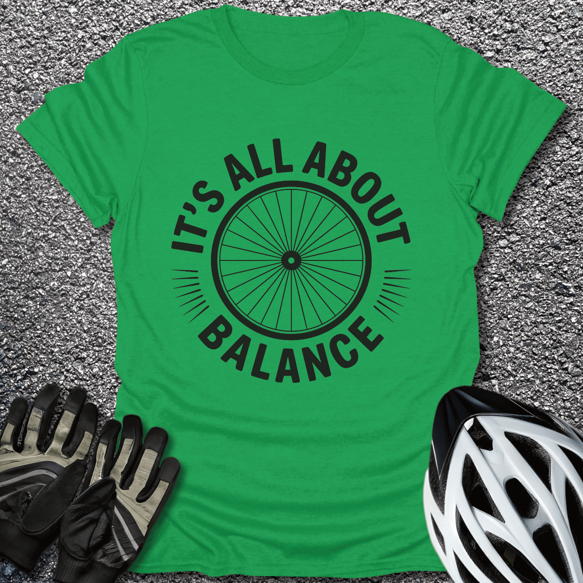All About Balance T-Shirt in Irish Green / S from CycleTees