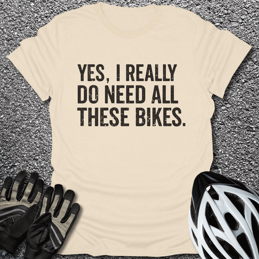 All These Bikes T-Shirt in Natural / S from CycleTees