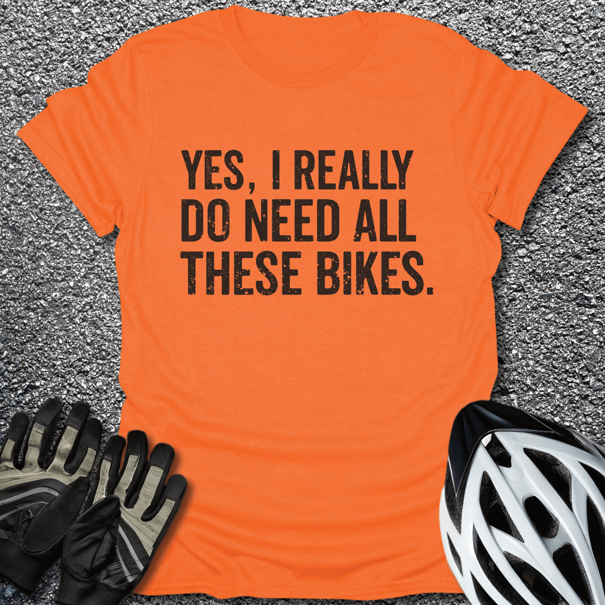 All These Bikes T-Shirt in Orange / S from CycleTees