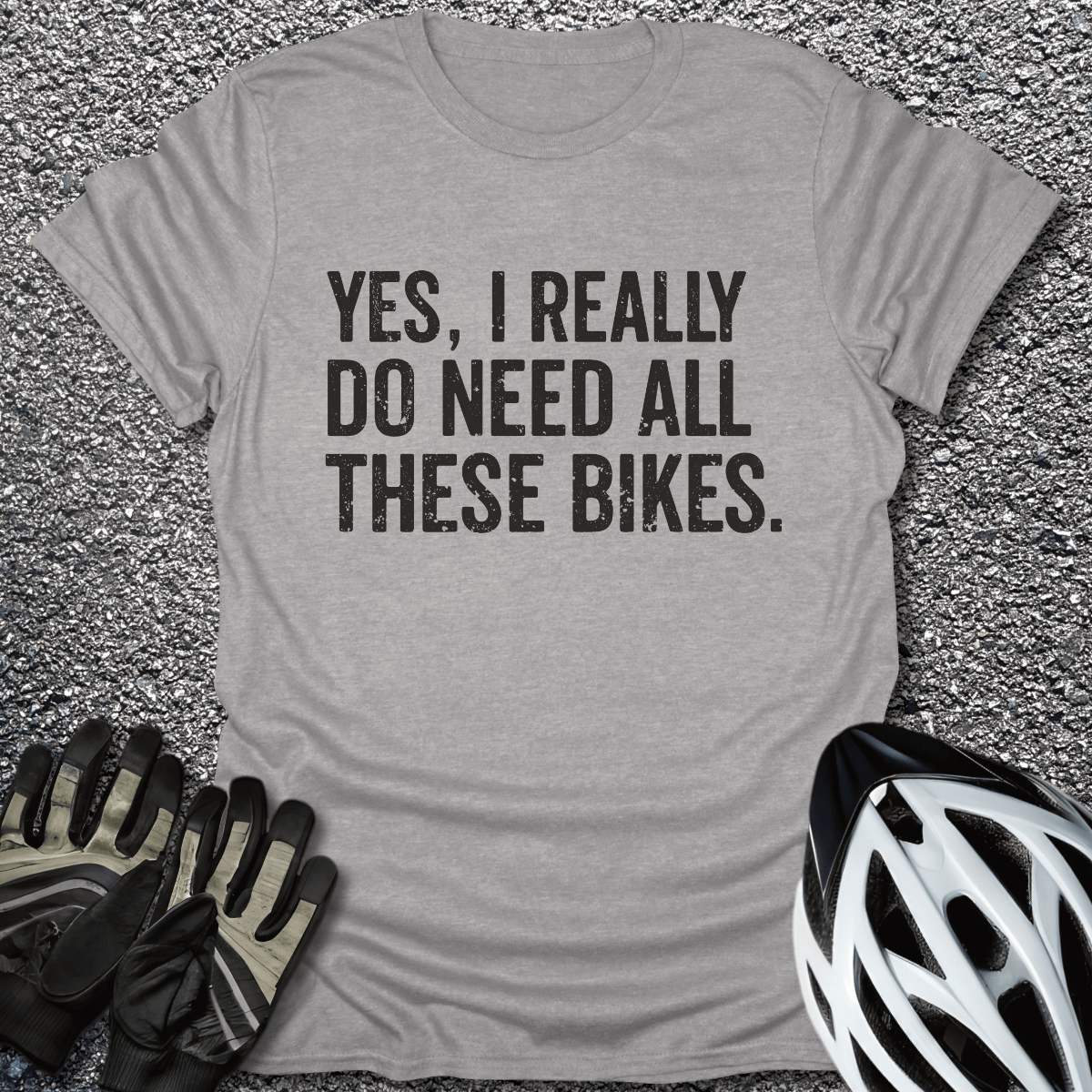 All These Bikes T-Shirt in Sport Grey / S from CycleTees