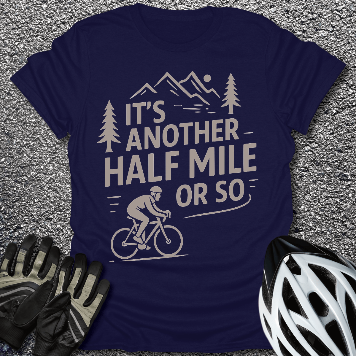 Another Half Mile T-Shirt in Navy / S from CycleTees