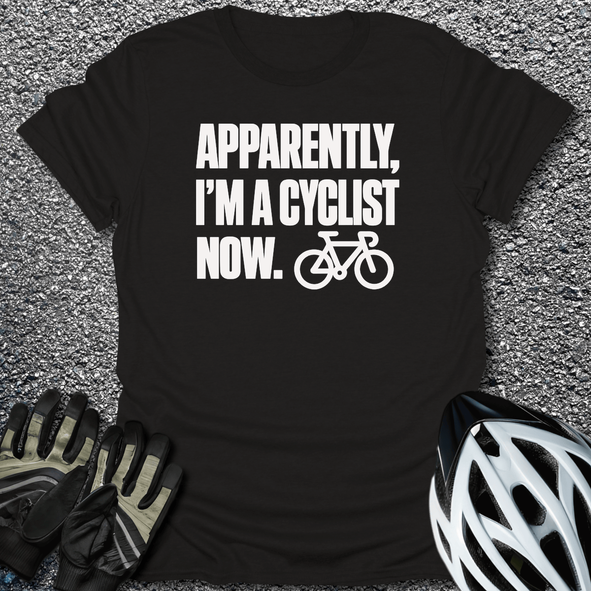 Apparently A Cyclist T-Shirt in Black / S from CycleTees