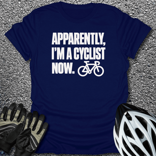 Apparently A Cyclist T-Shirt in Navy / S from CycleTees