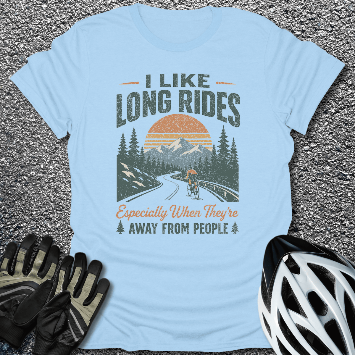 Away From People T-Shirt in Light Blue / S from CycleTees
