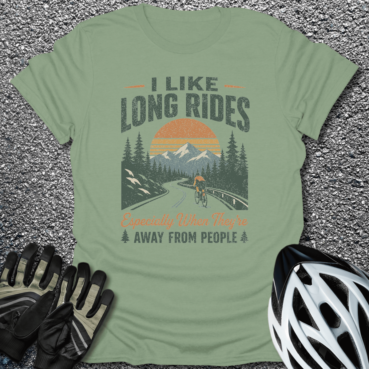 Away From People T-Shirt in Sage / S from CycleTees
