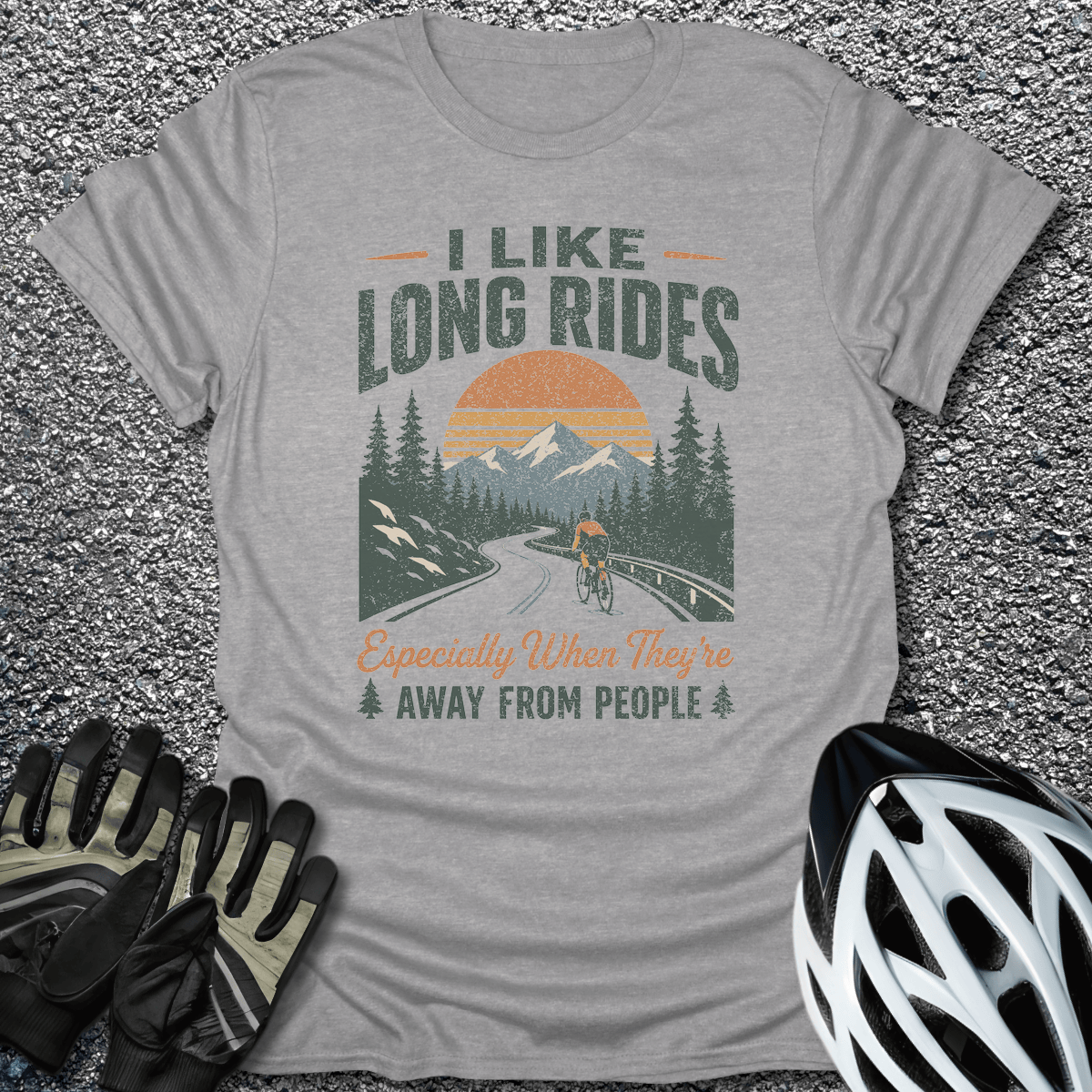 Away From People T-Shirt in Sport Grey / S from CycleTees
