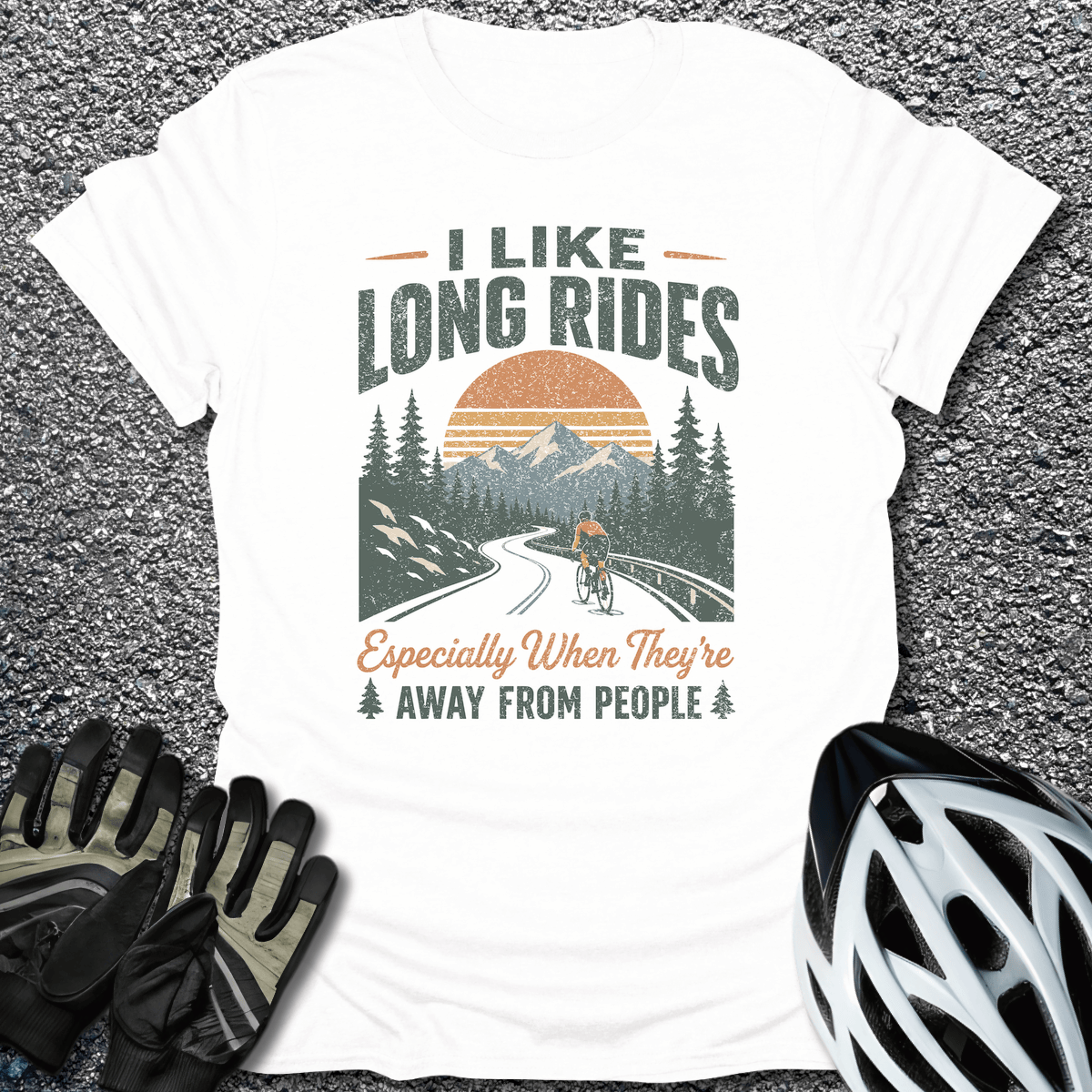 Away From People T-Shirt in White / S from CycleTees