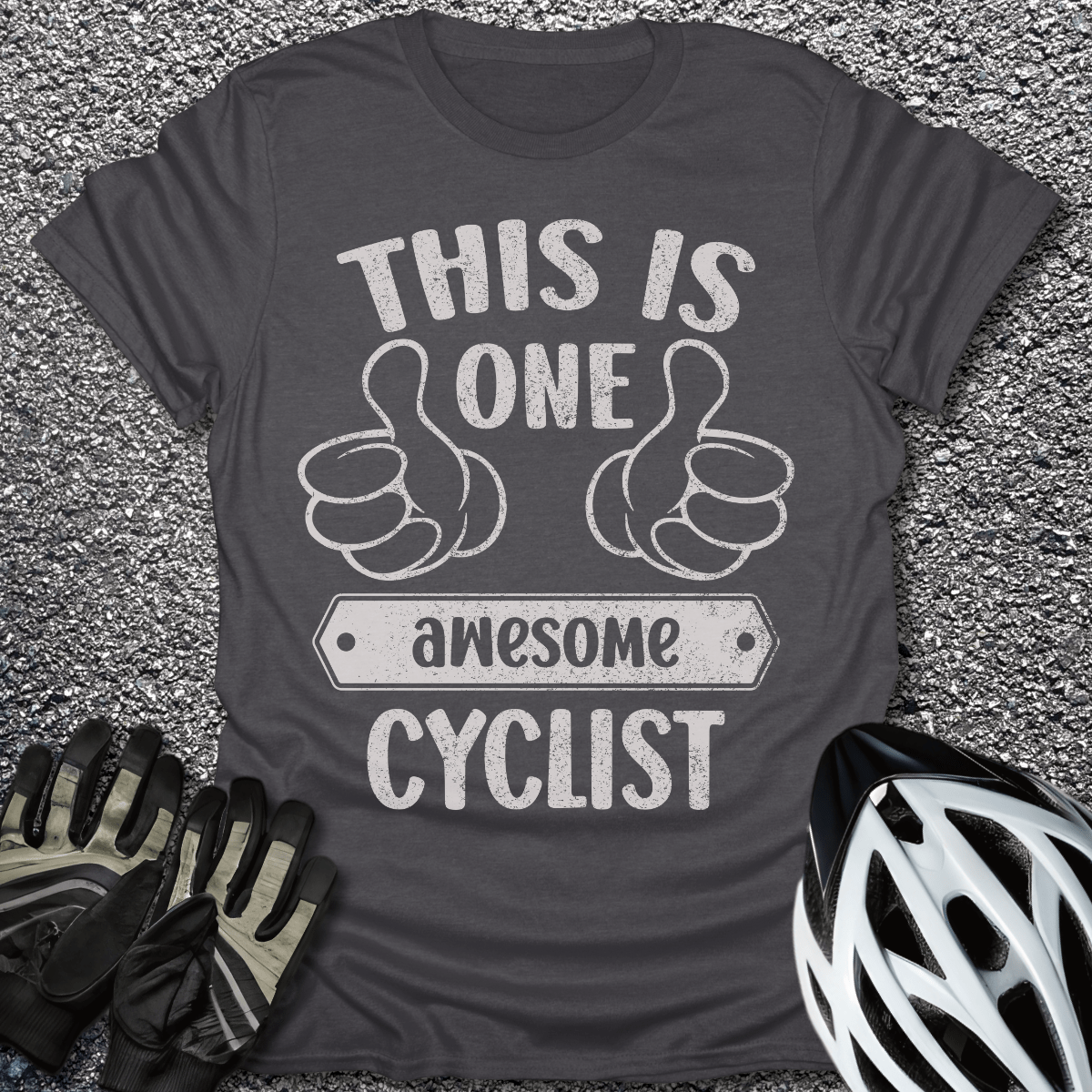 Awesome Cyclist T-Shirt in Dark Heather / S from CycleTees