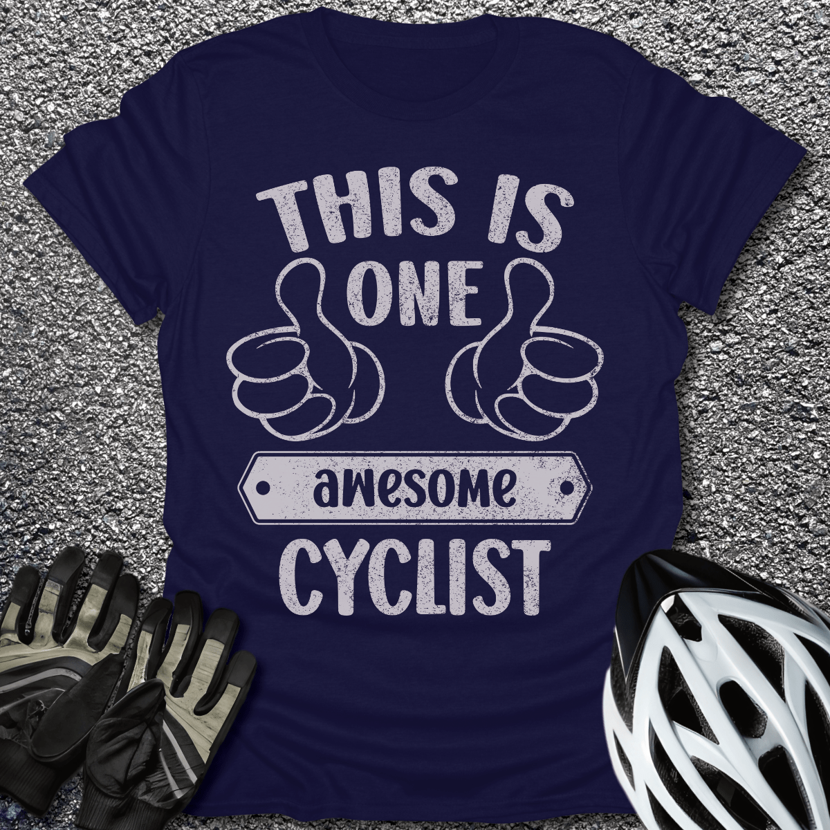Awesome Cyclist T-Shirt in Navy / S from CycleTees