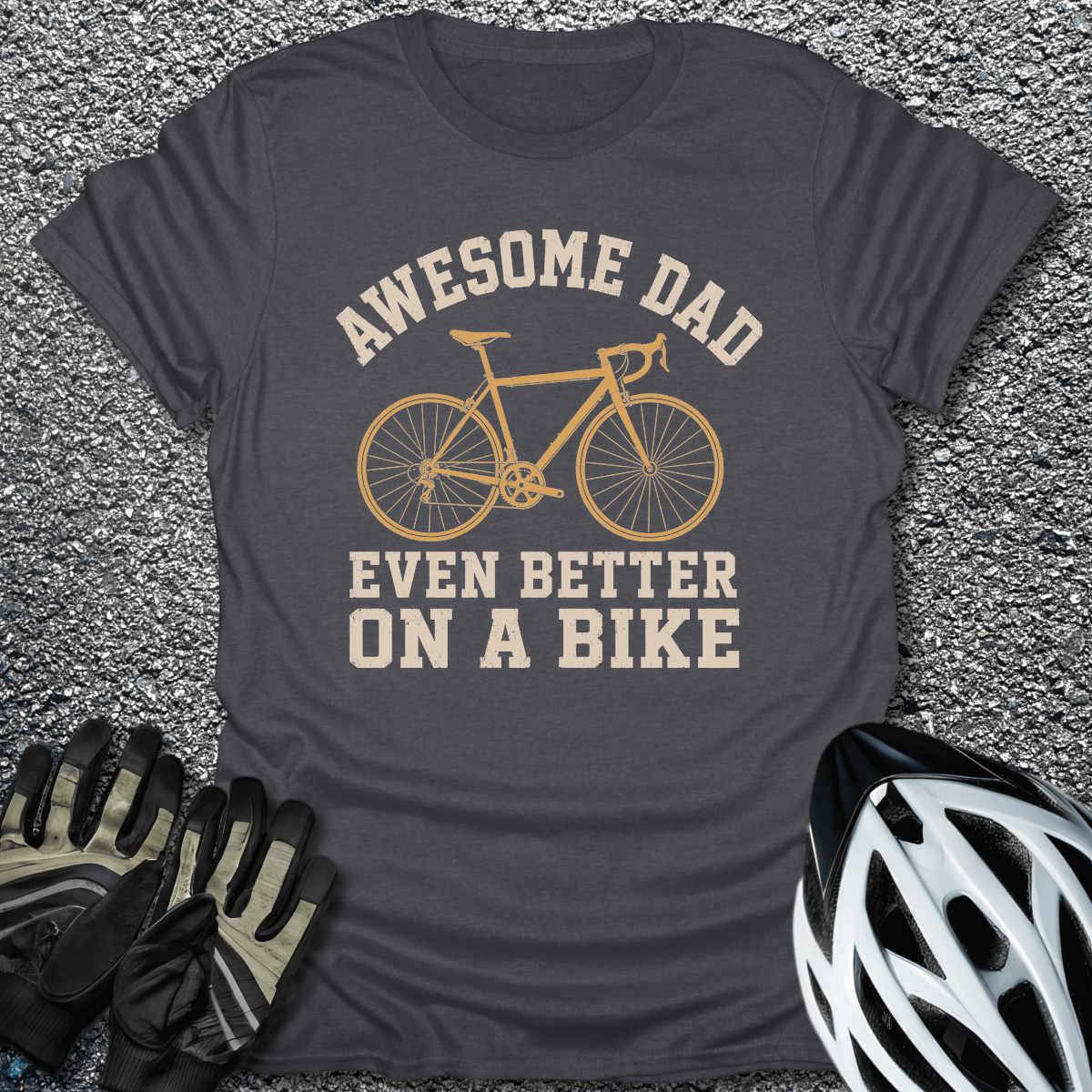Awesome Dad T-Shirt in Dark Heather / S from CycleTees