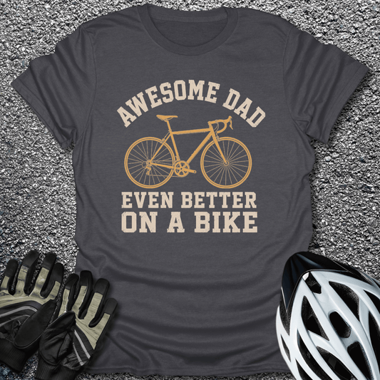 Awesome Dad T-Shirt in Dark Heather / S from CycleTees