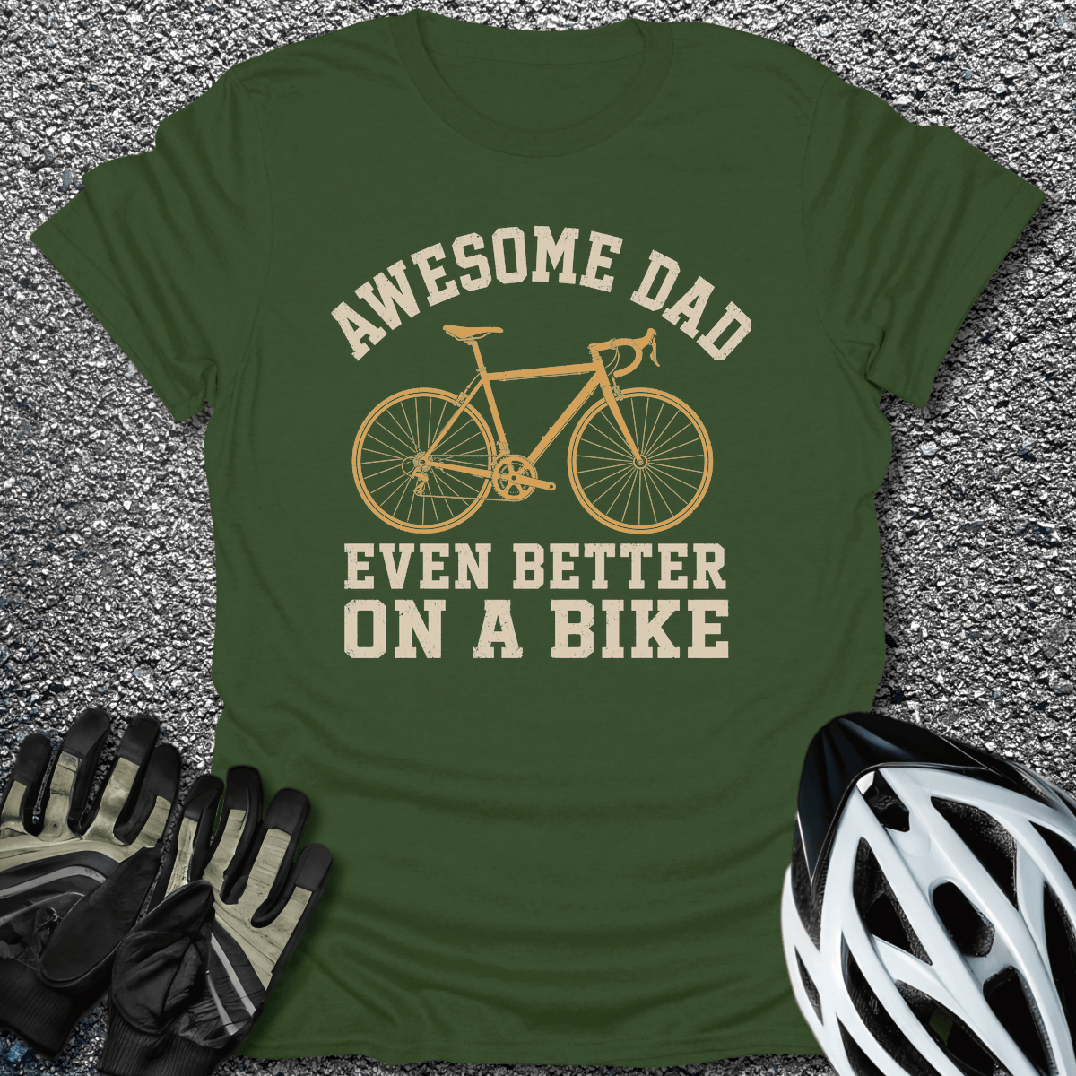Awesome Dad T-Shirt in Military Green / S from CycleTees