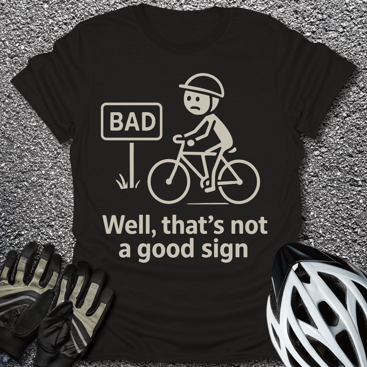 Bad Sign T-Shirt in Black / S from CycleTees