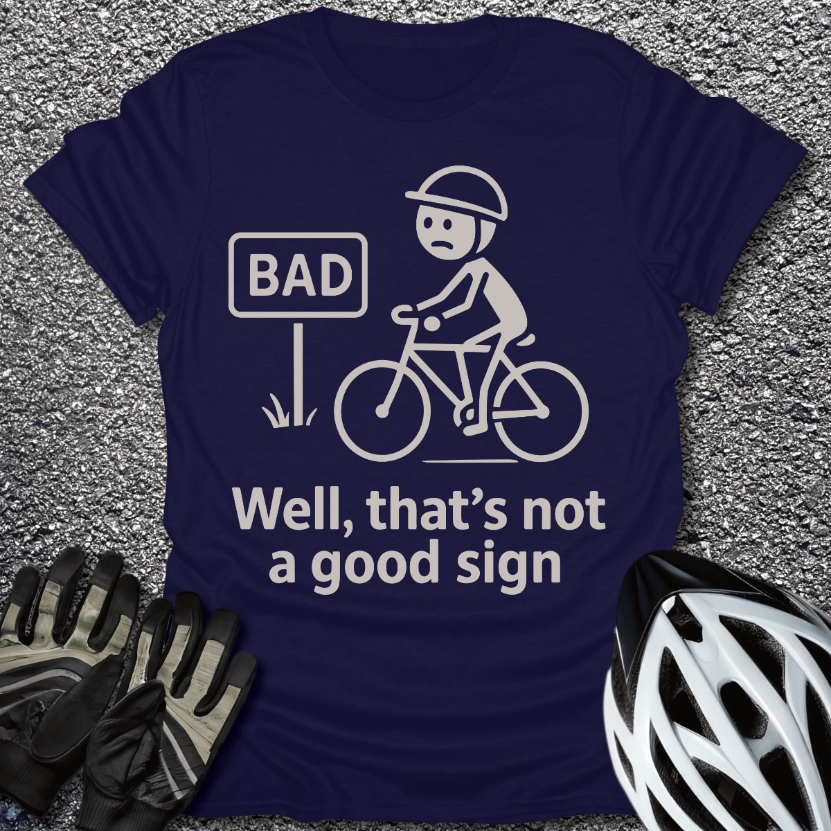 Bad Sign T-Shirt in Navy / S from CycleTees