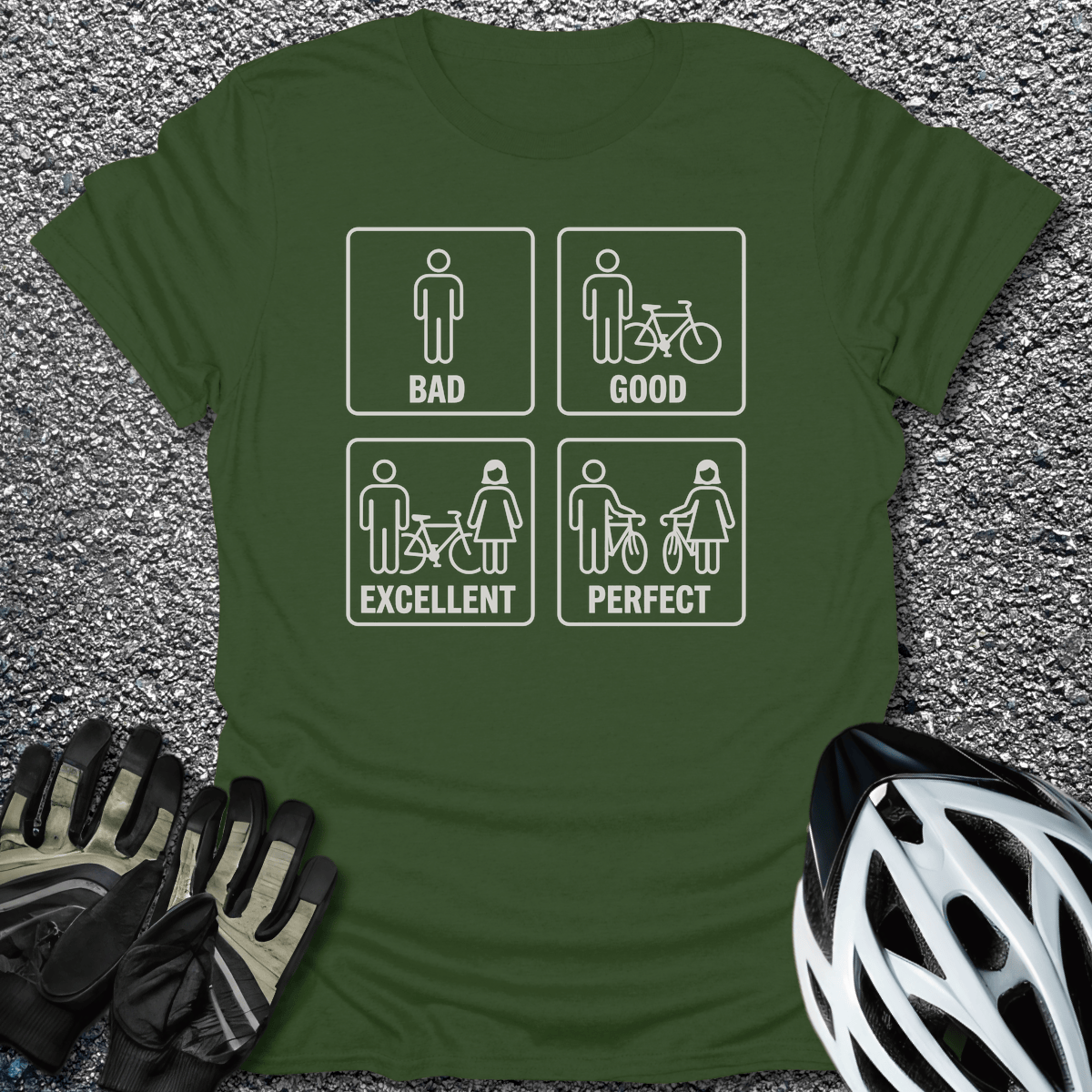 Bad to Perfect T-Shirt in Military Green / S from CycleTees