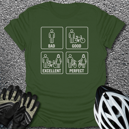 Bad to Perfect T-Shirt in Military Green / S from CycleTees