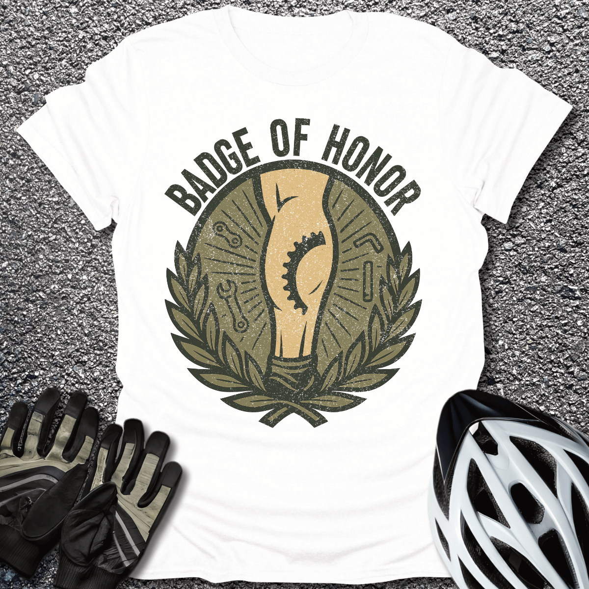 Badge of Honor T-Shirt in White / S from CycleTees
