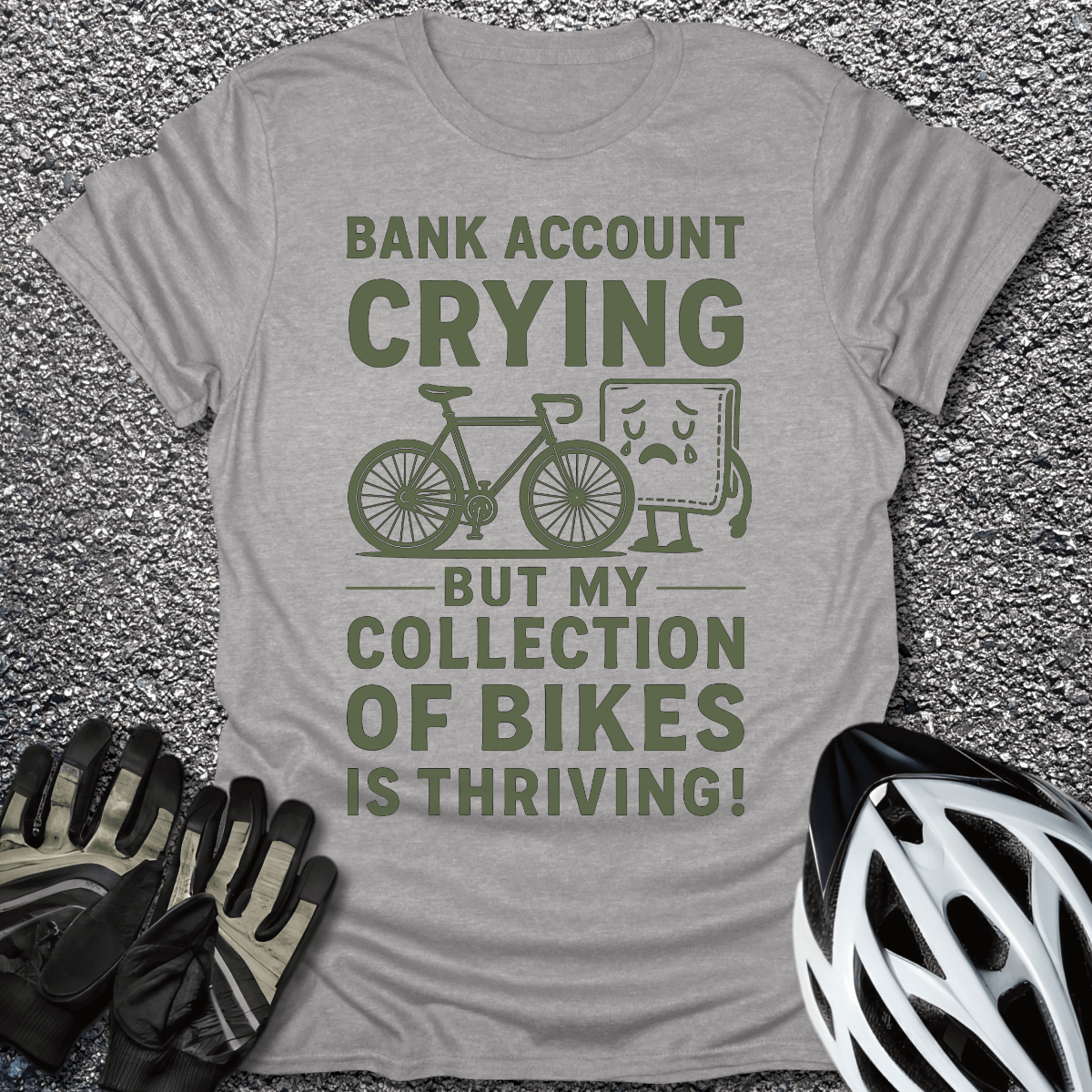 Bank Account Crying T-Shirt in Sport Grey / S from CycleTees