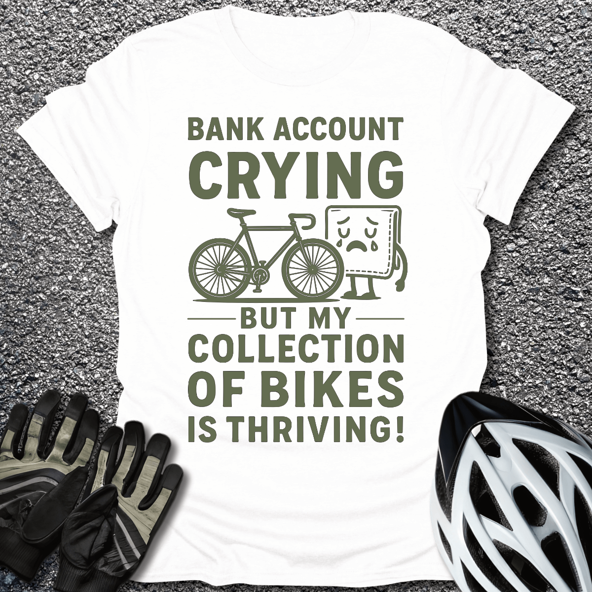 Bank Account Crying T-Shirt in White / S from CycleTees