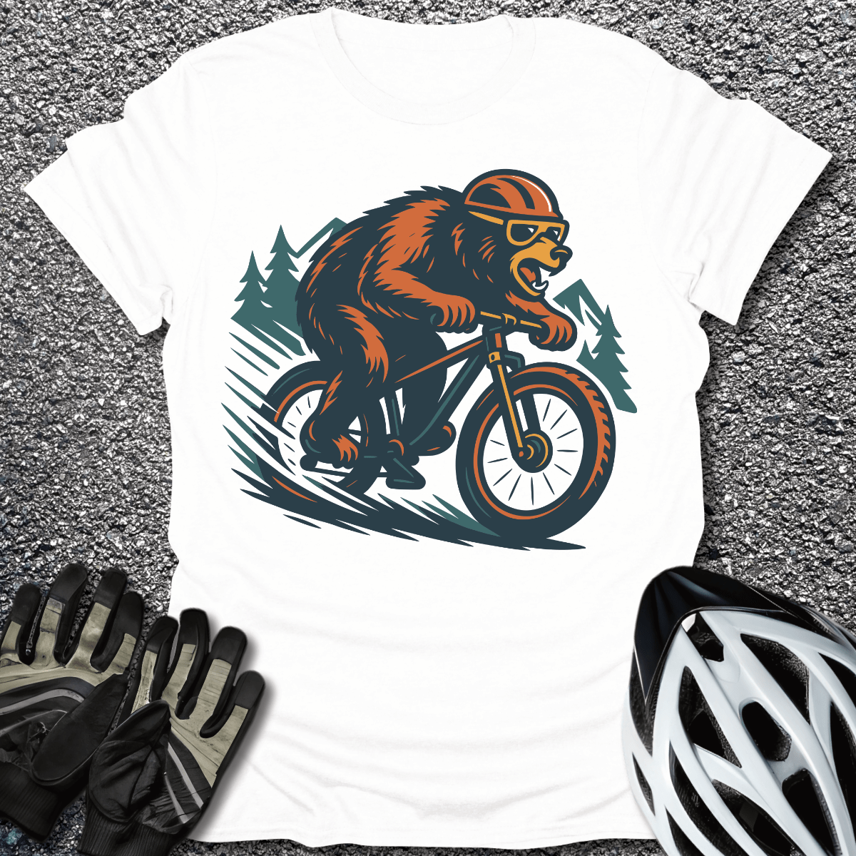 Bear Mode T-Shirt in White / S from CycleTees
