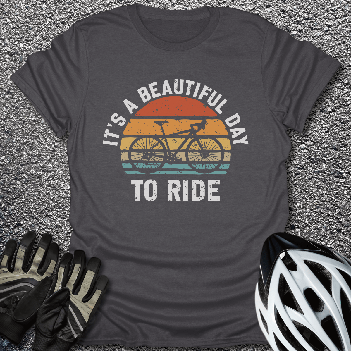 Beautiful Day T-Shirt in Dark Heather / S from CycleTees