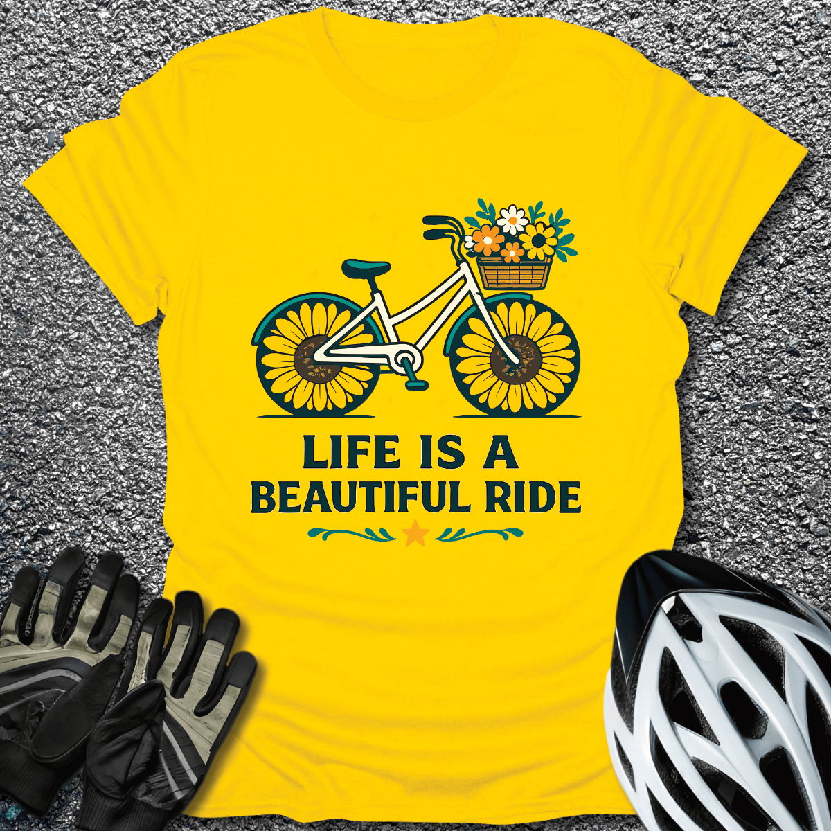 Beautiful Ride T-Shirt in Daisy / S from CycleTees