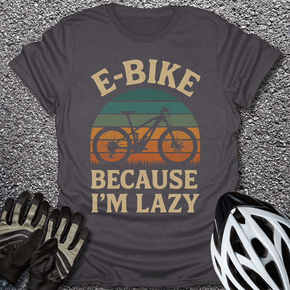 Because I'm Lazy T-Shirt in Dark Heather / S from CycleTees