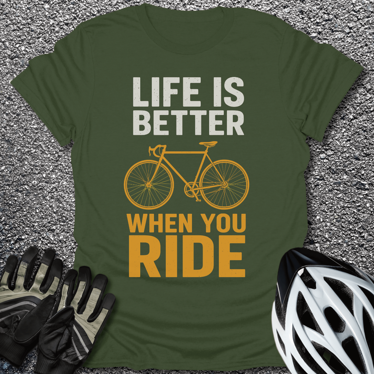 Better Life T-Shirt in Military Green / S from CycleTees